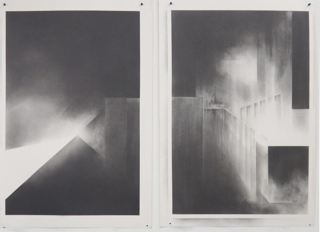 Angélique Lecaille, Jara I et II, dessin au graphite, 2019