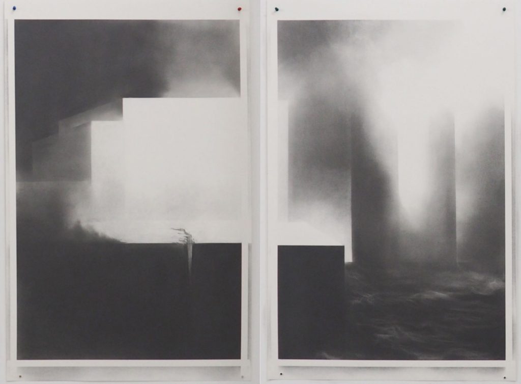Angélique Lecaille, 'Jara III et IV', 2019, dessin graphite, 106 x 72 cm.